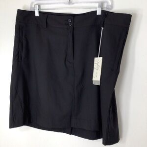 NWT Maggie Lane skort women 20 black new golf polyester spandex stretch
